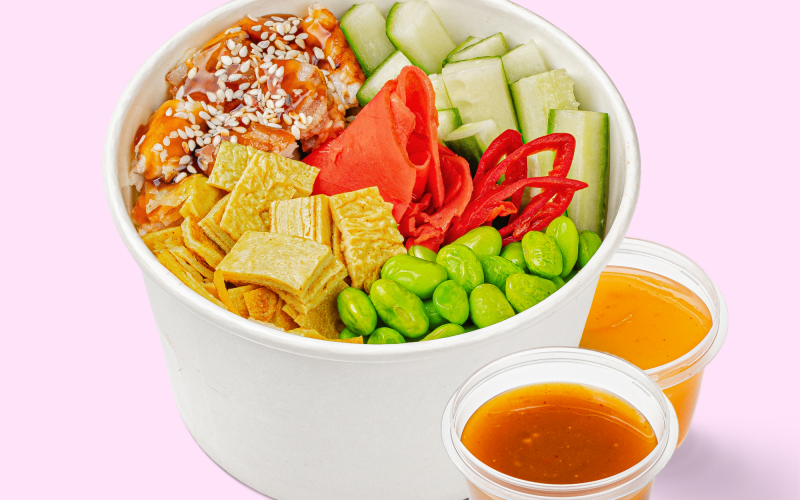 Поке с угрём + 2 соуса