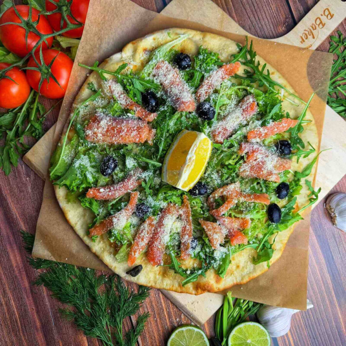 Пицца «Карпаччо из форели»