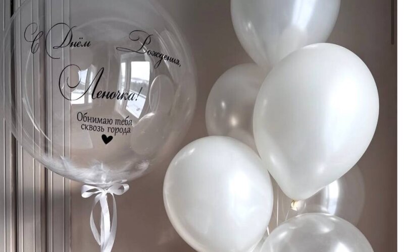 Именной шар и фонтан из 7 шаров