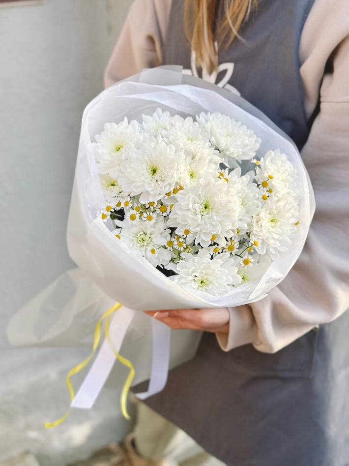 Букет Duo танацетум и хризантема