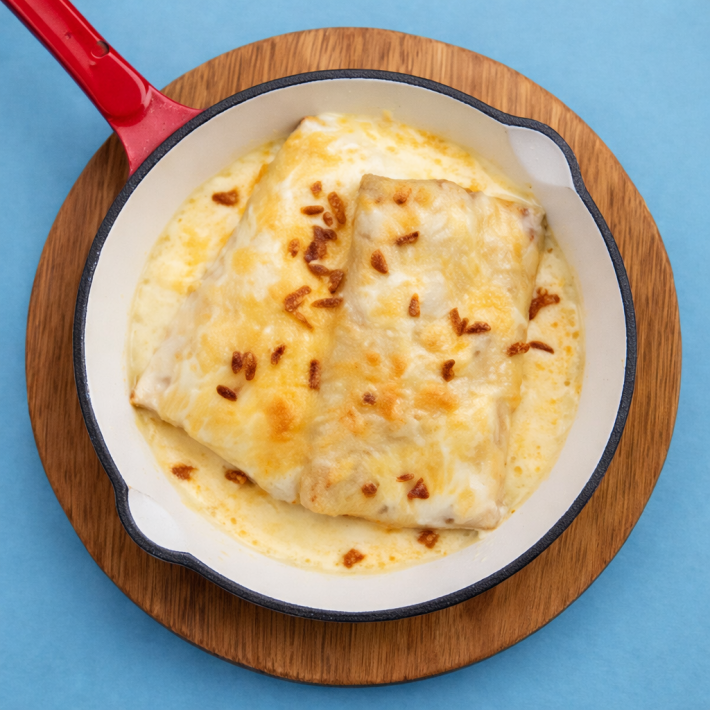 Блины с беконом и грибами