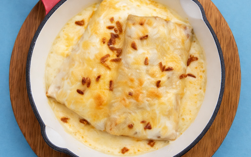 Блины с беконом и грибами