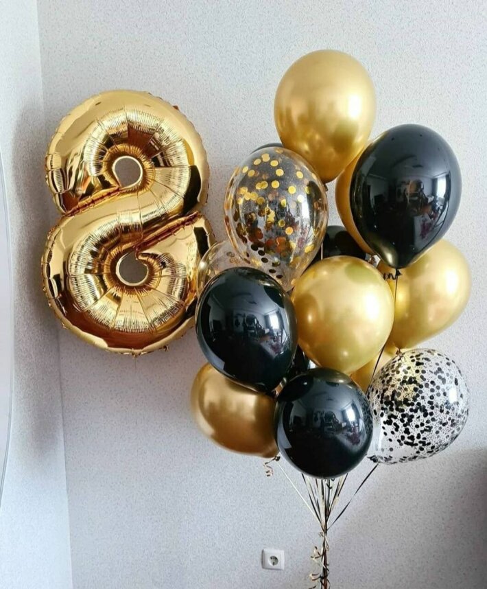 Сет из цифры и 11 воздушных шаров