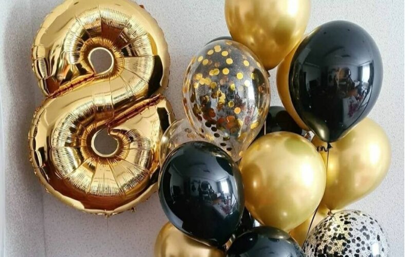 Сет из цифры и 11 воздушных шаров