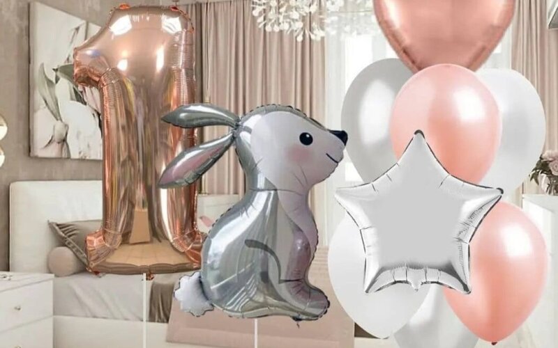 Сет шаров со зверятами (заяц, лисенок, енот, ежик, львенок, белка)