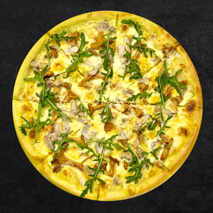 Пицца «Курица и лисички»