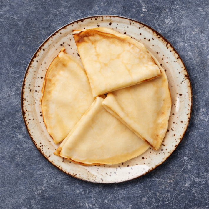 Блинчики с маслом и сыром