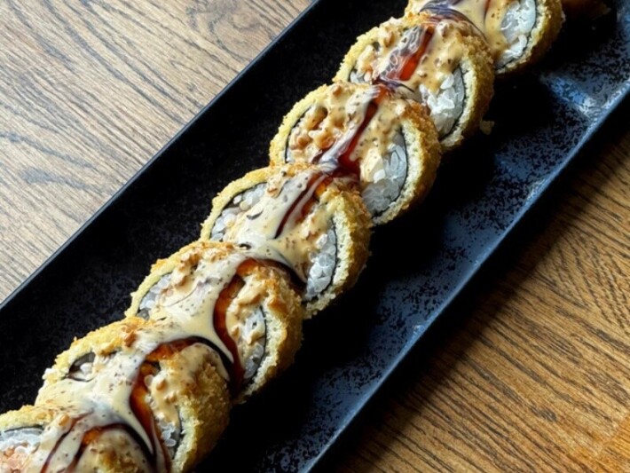 Ролл темпура с тунцом и креветкой