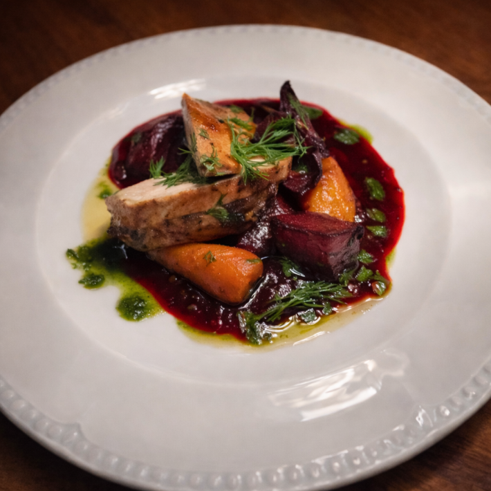 Куриное филе со свеклой