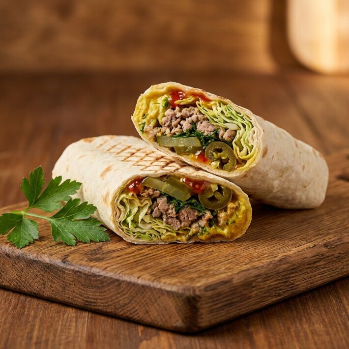 Шаурма «С колбаской по-деревенски»