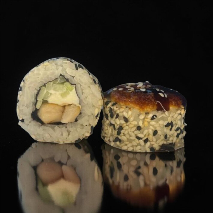 Запечённый ролл «Курица унаги яки»