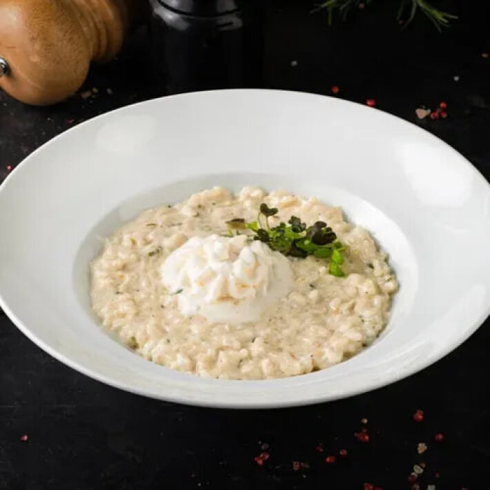 Ризотто с эспумой из пармезана