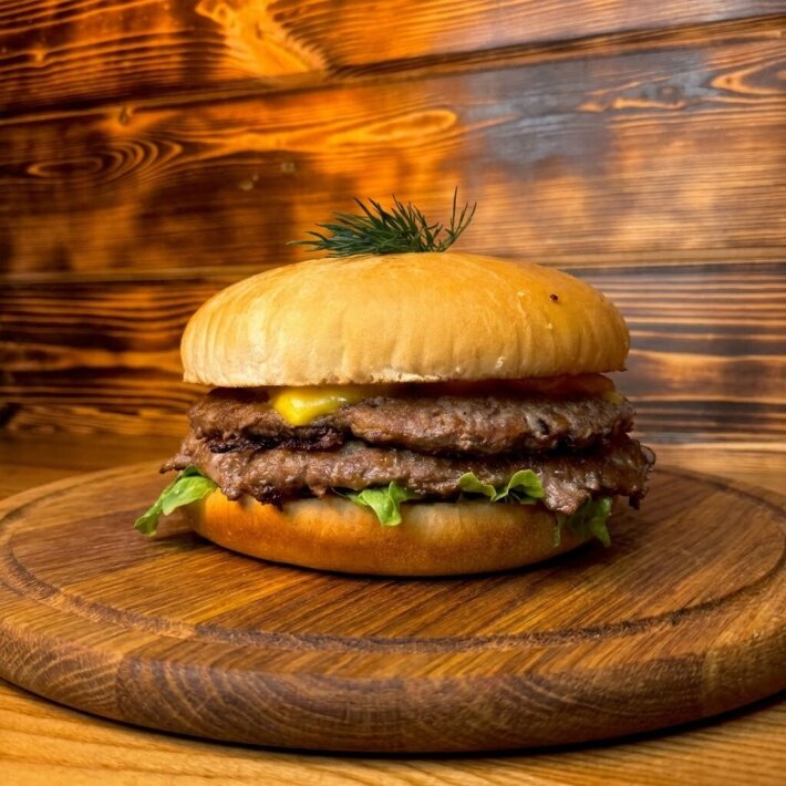 Двойной чизбургер «С говядиной»