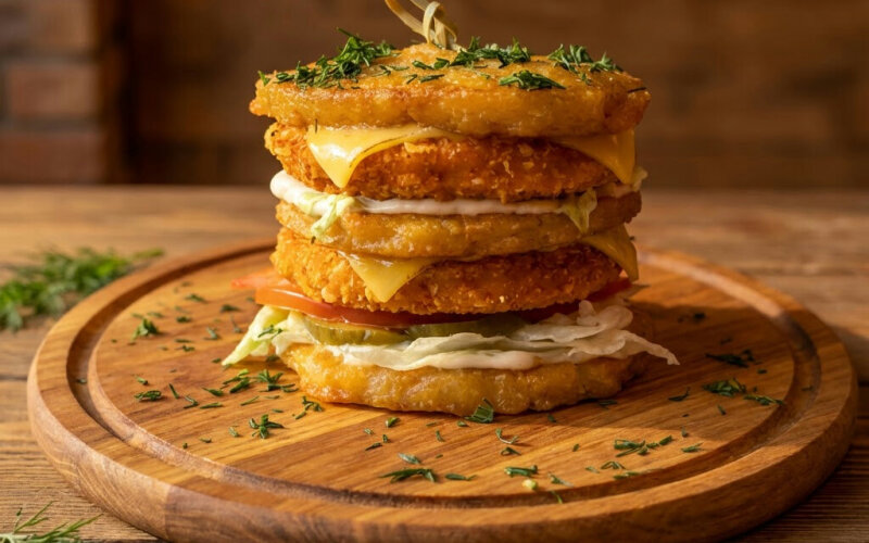 Дранбургер «С двойной куриной котлетой»