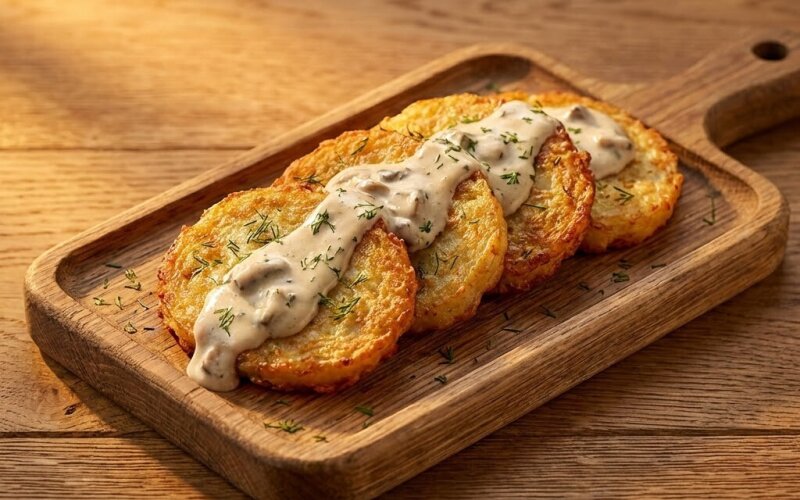 Драники «С грибным соусом»