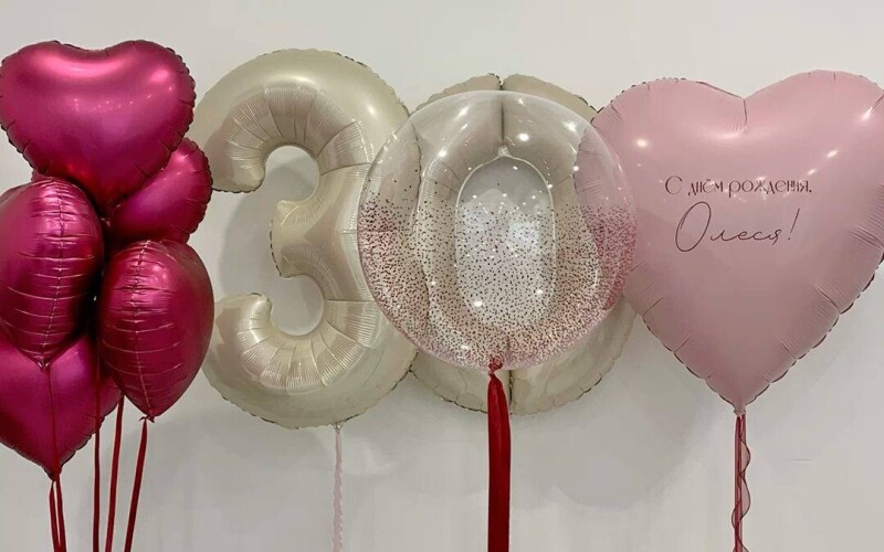 Набор шаров на день рождения или юбилей для девушки