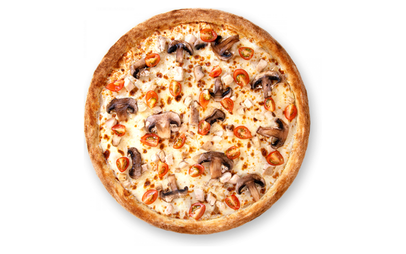 Пицца с курицей и помидорами