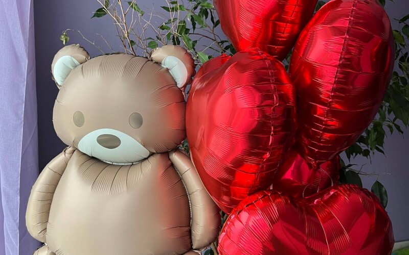 Набор шаров «Медведь» с сердцами