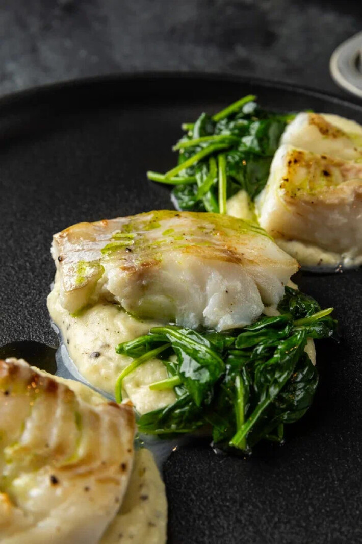 Филе трески на пюре с трюфелем