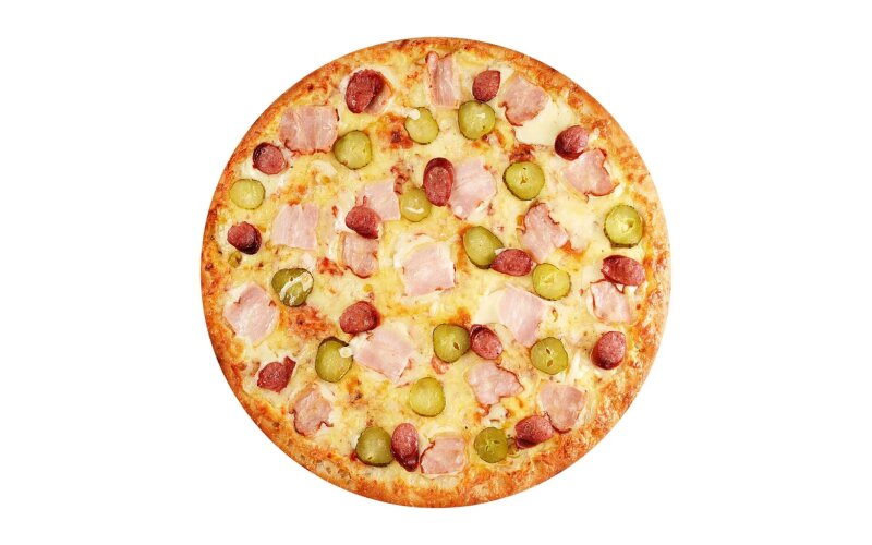 Пицца с салями и беконом