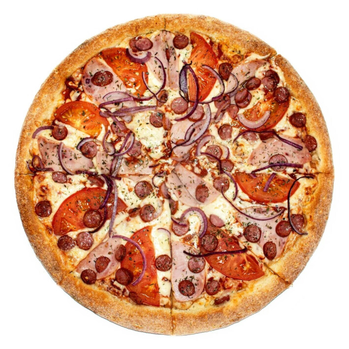 Пицца «Охотничья с помидорами»