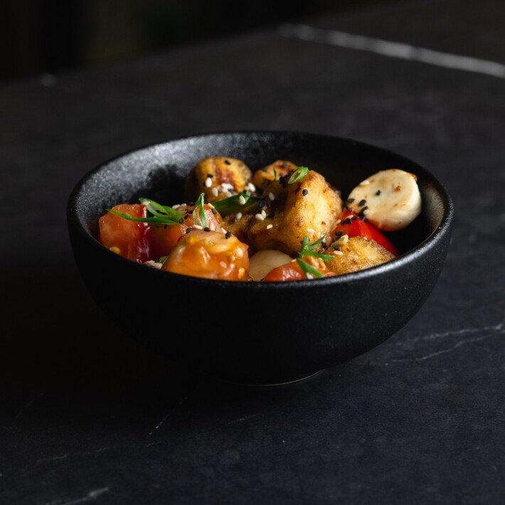 Салат с хрустящими баклажанами