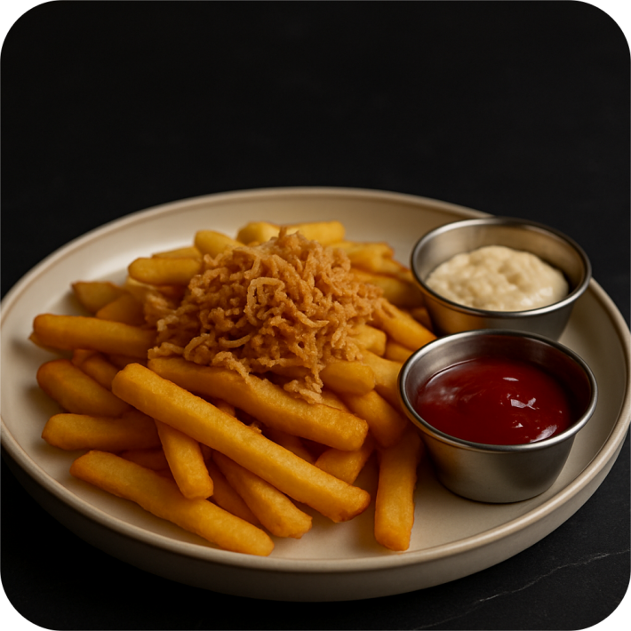 Фри чиз с соусом «Тартар» и кетчупом