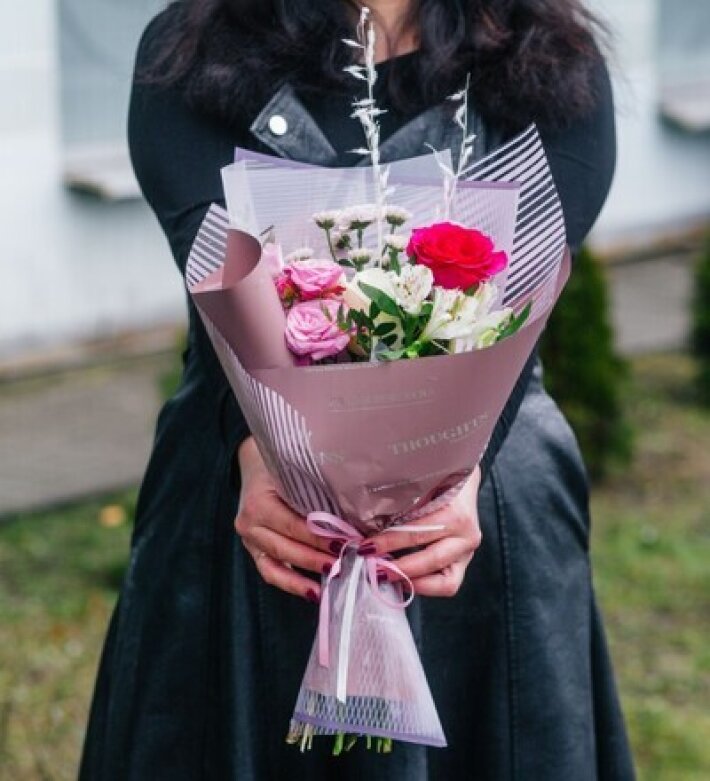 Букет «Розовое счастье»