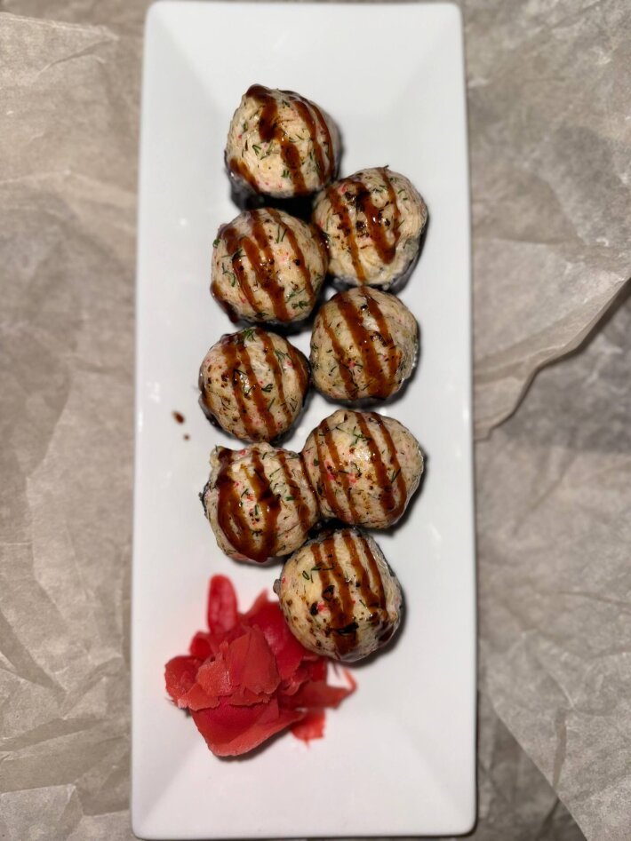 Запечённый ролл с мидиями