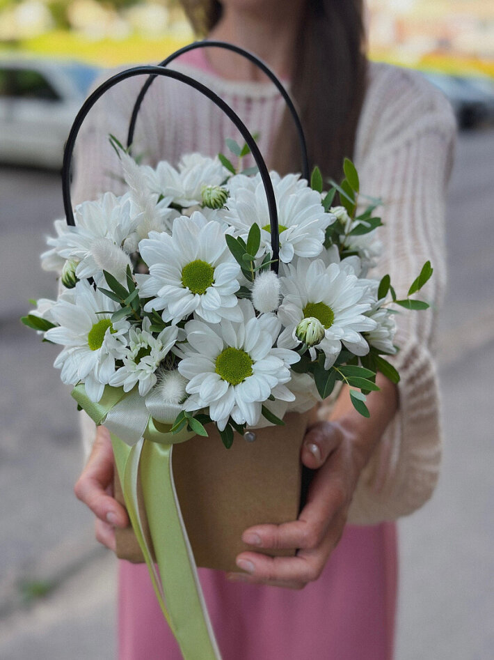 Сумочка с белыми ромашками