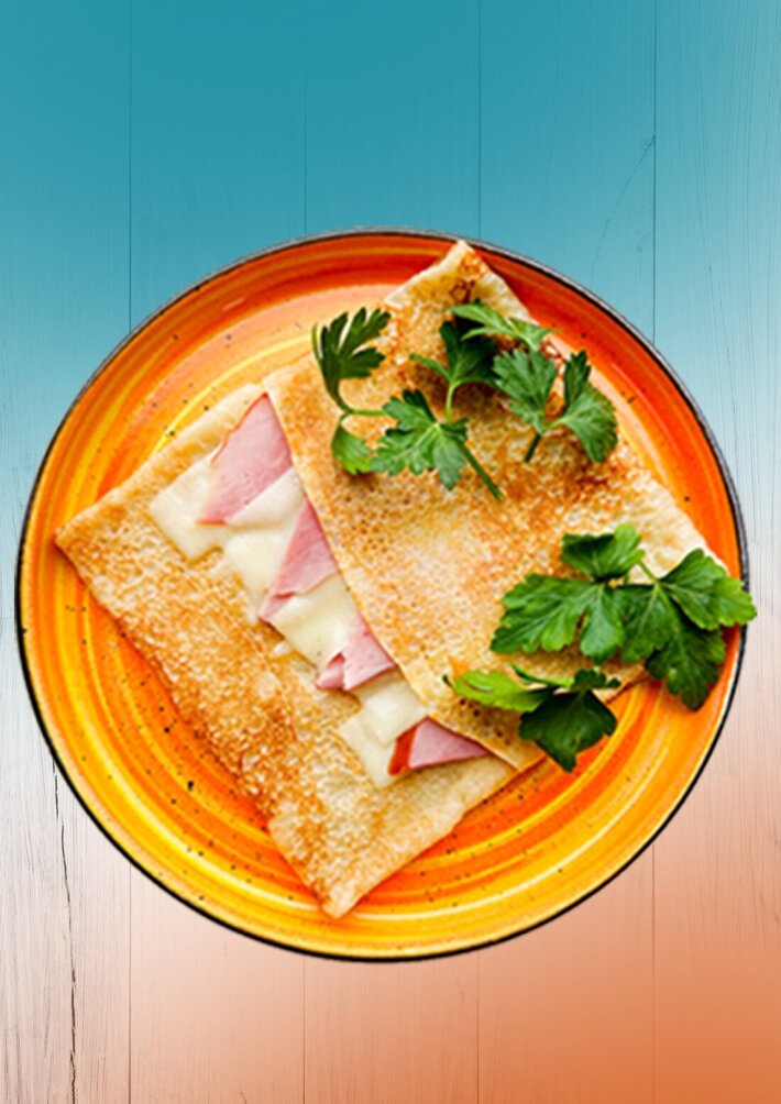 Блин ветчина и сыр