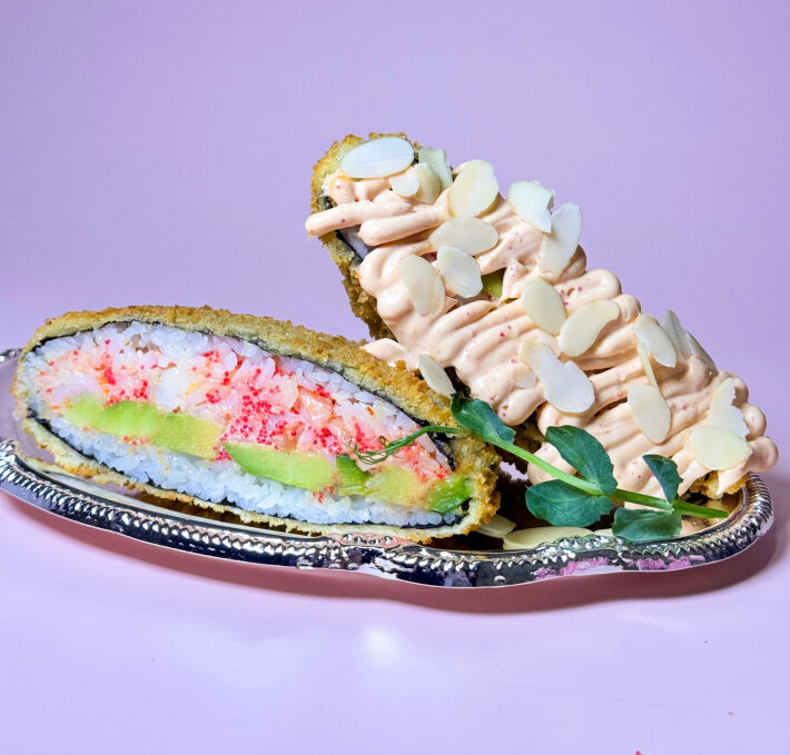 Суши сэндвич креветка спайси