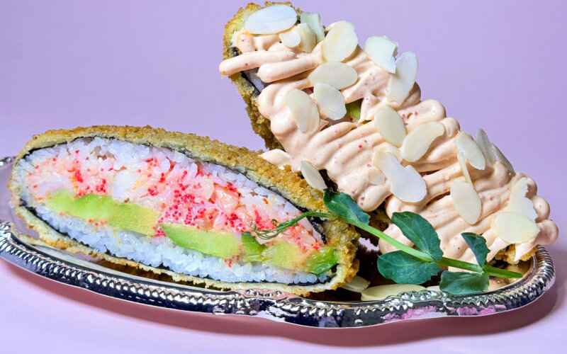 Суши сэндвич креветка спайси