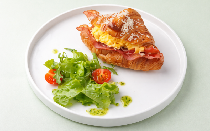 Сэндвич-круассан с беконом