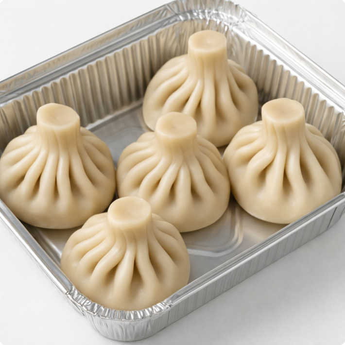 Хинкали с говядиной и зеленью