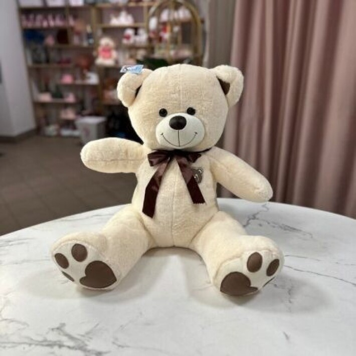 Мягкая игрушка Мишка с лентой светлый