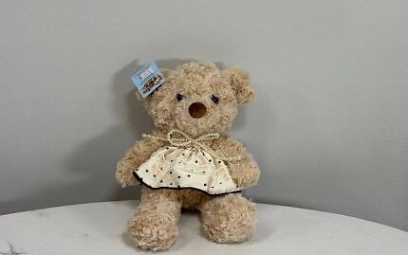 Мягкая игрушка Мишка в бежевом платье