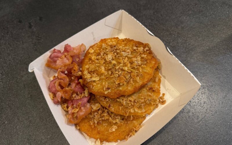 Драники с беконом и луком криспи