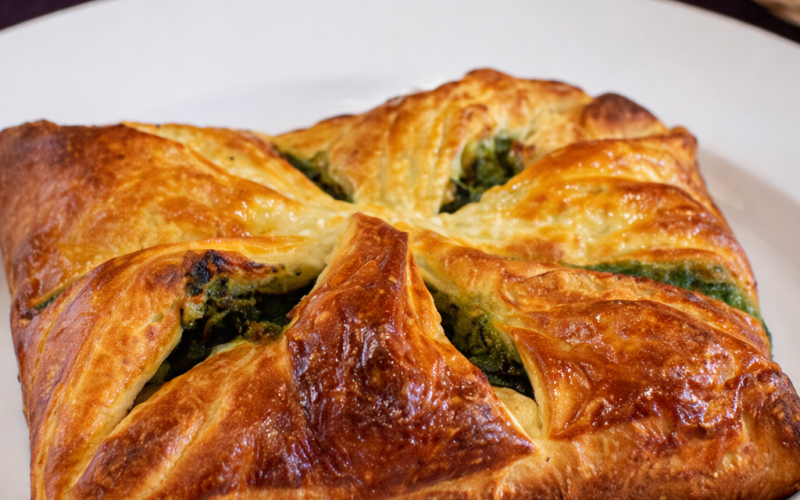 Пеновани со шпинатом и грибами