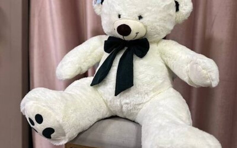 Мягкая игрушка Мишка с черным бантиком