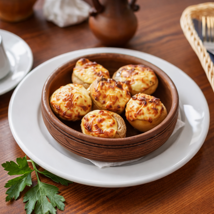 Шампиньоны, запечённые в кеци