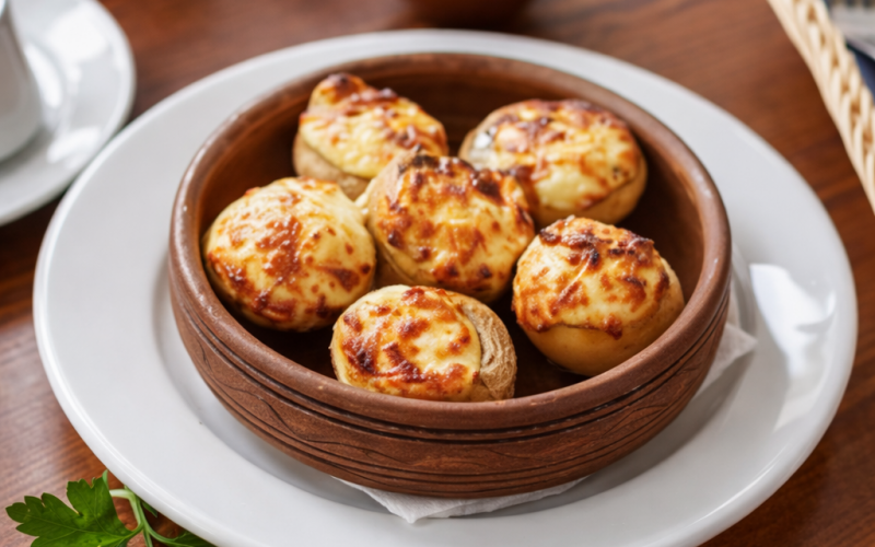 Шампиньоны, запечённые в кеци