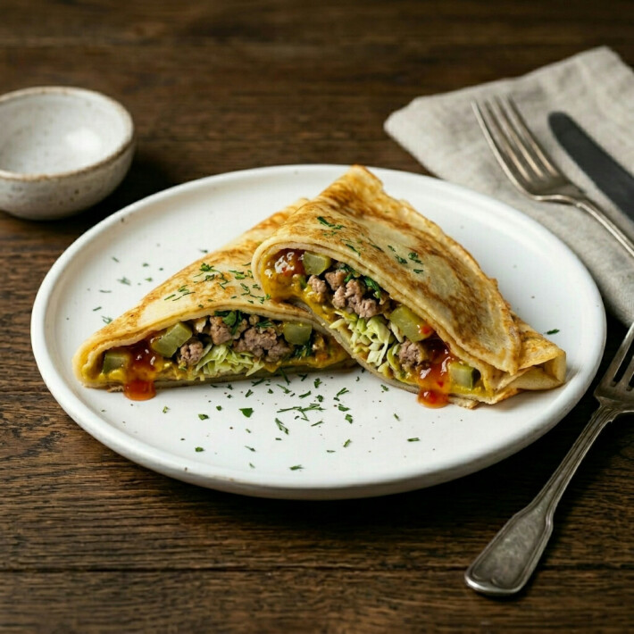 Блин «С колбаской по-деревенски»