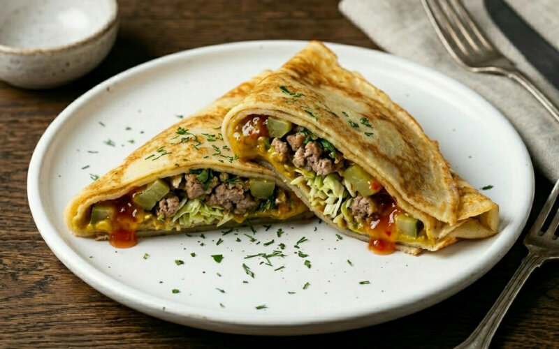 Блин «С колбаской по-деревенски»