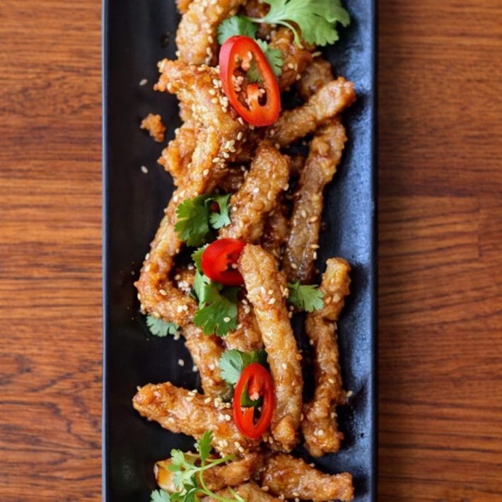 Хрустящий кальмар в соусе 5 специй