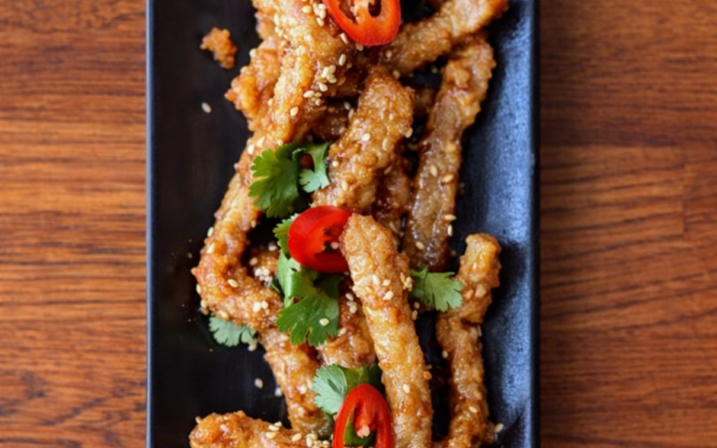 Хрустящий кальмар в соусе 5 специй