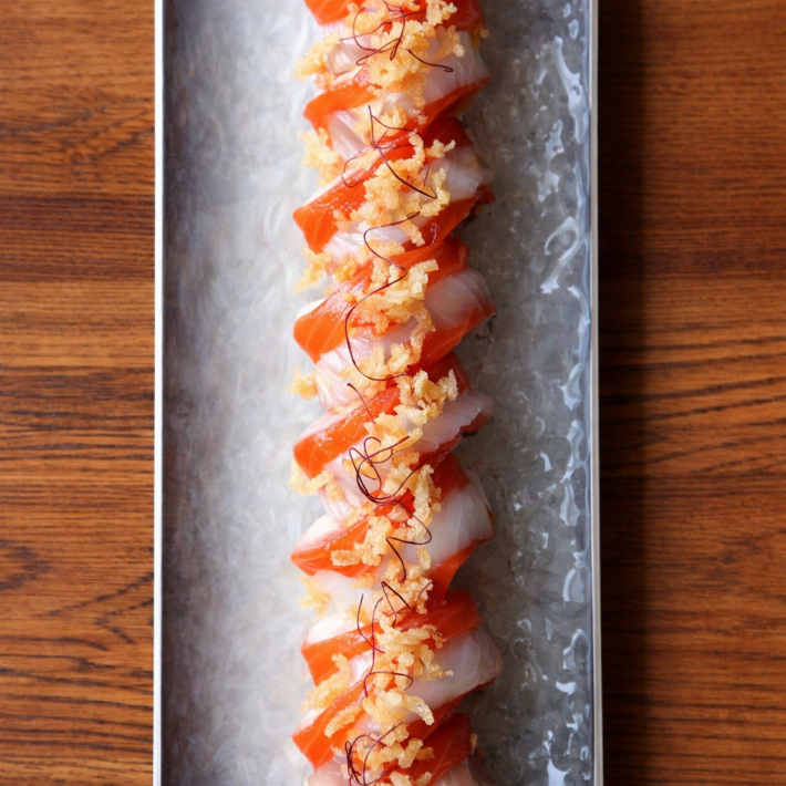 Ролл в лососе с кокосовым соусом