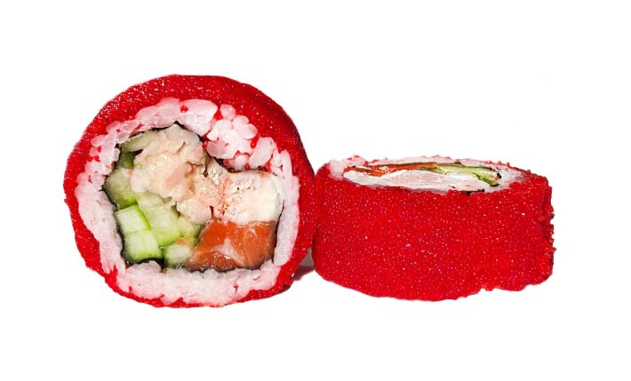 Ролл «Калифорния с креветкой и лососем»