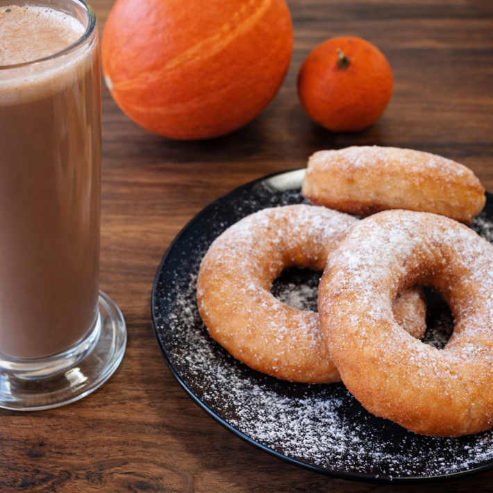 Сет горячий шоколад и три пышки