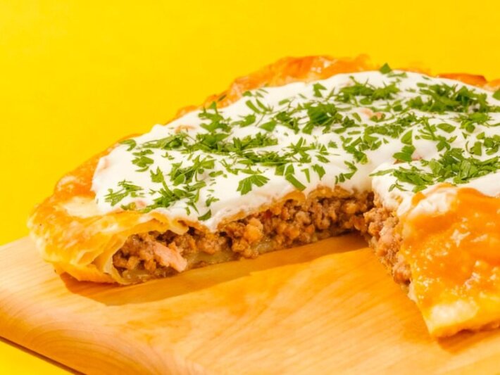 Чебурек пирог с курицей